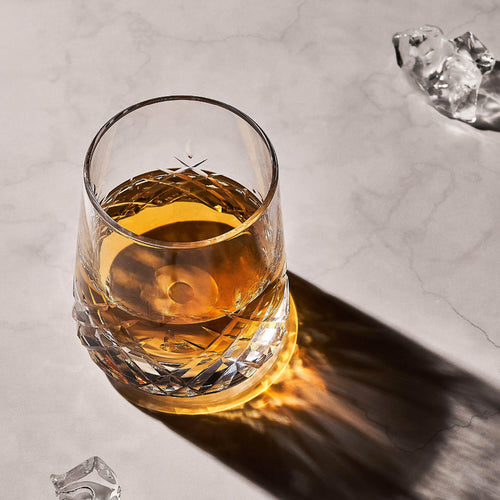 Dazzle Spinning Whiskey Glass Set-Crown-2pcs