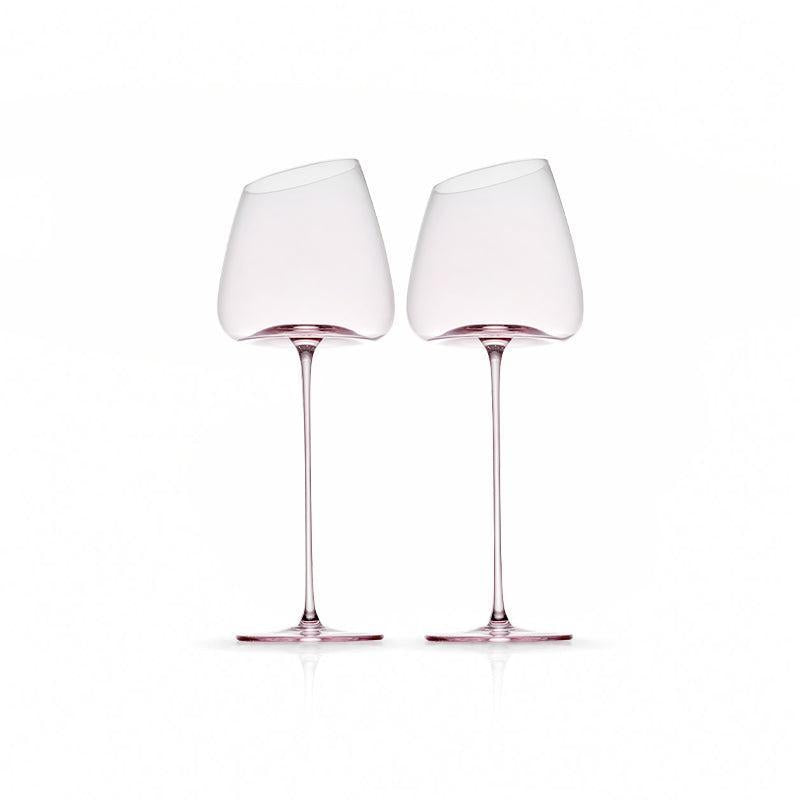 Flamingo Sculpted Bordeaux Glass Set