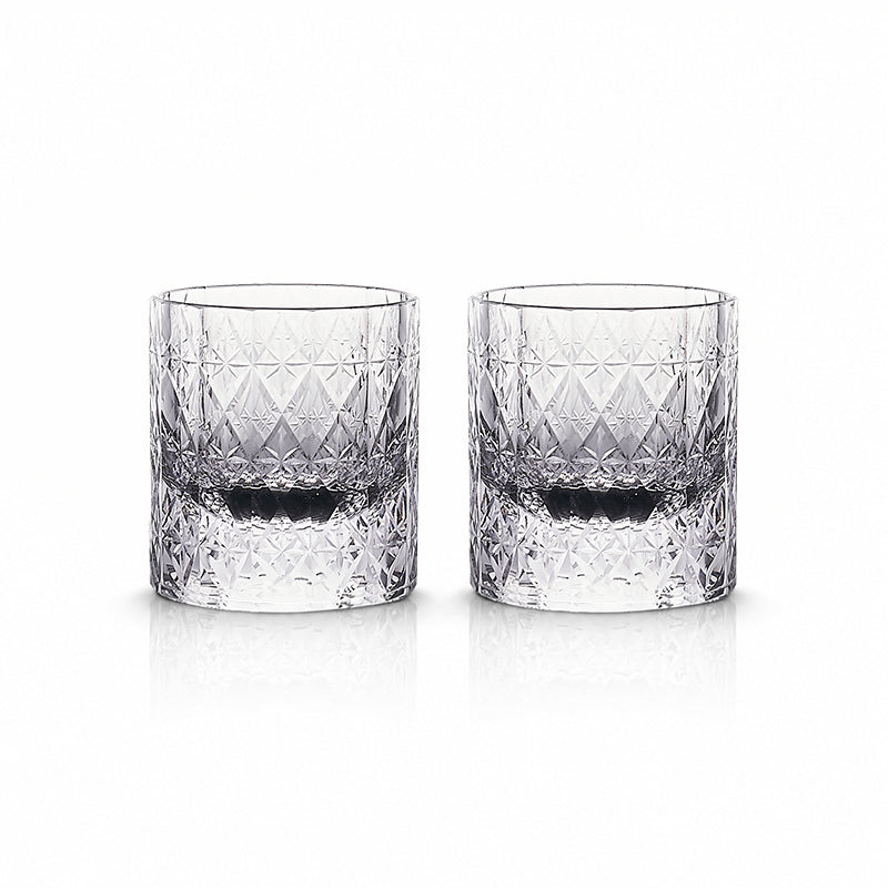 Dazzle - Silver Lining Whiskey Rock Glass Set 2pcs