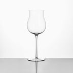 Fibonacci Crystal wine glass in soft light with a golden ratio silhouette and refined crystal clarity