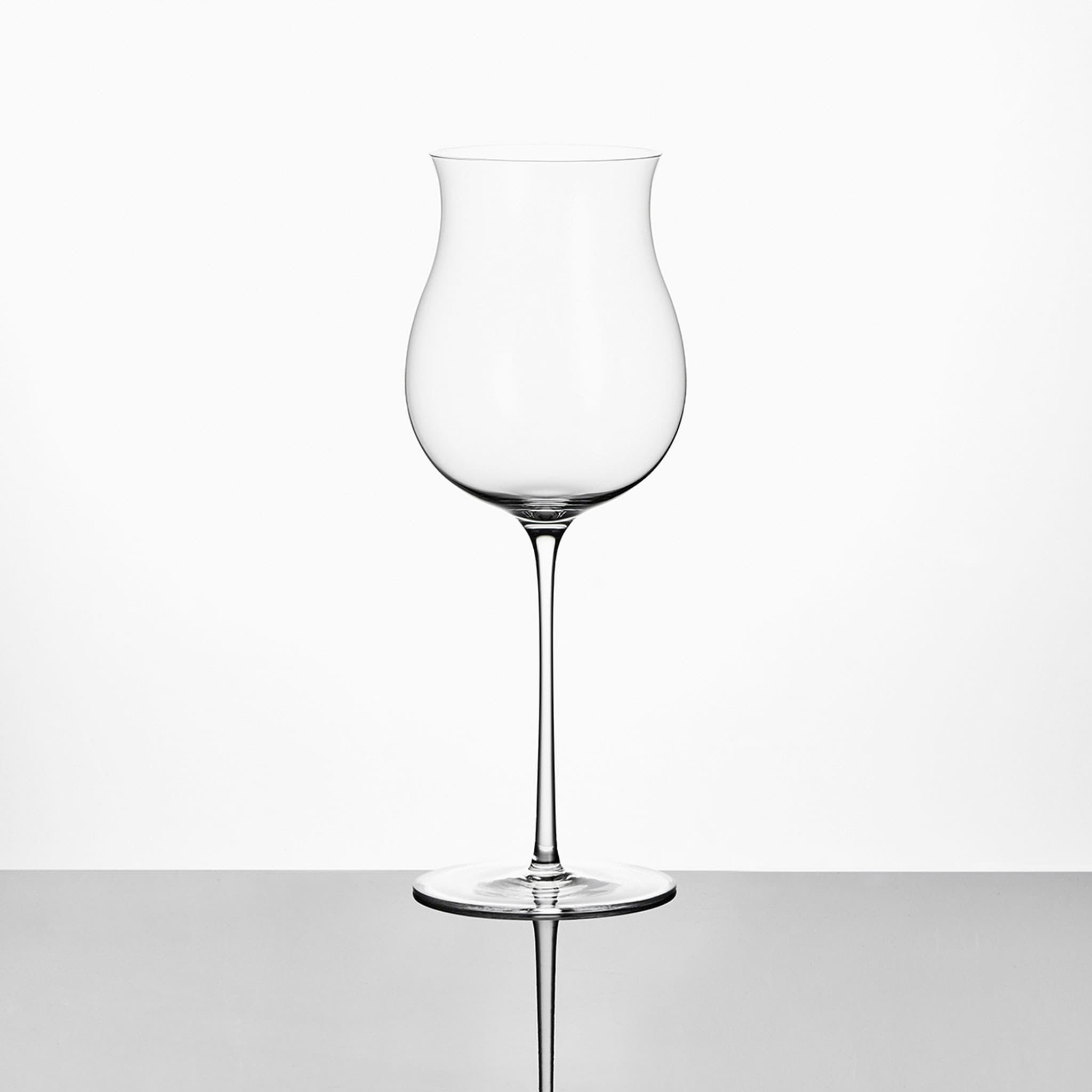 Fibonacci Crystal wine glass in soft light with a golden ratio silhouette and refined crystal clarity