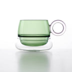 Close-up of Ciambelle Transparent showing clear glass texture, double-layer structure, and refined rim detail