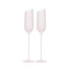 Crystal champagne glasses set of 2 in soft light with ultra-slender stems and a refined blush-toned finish