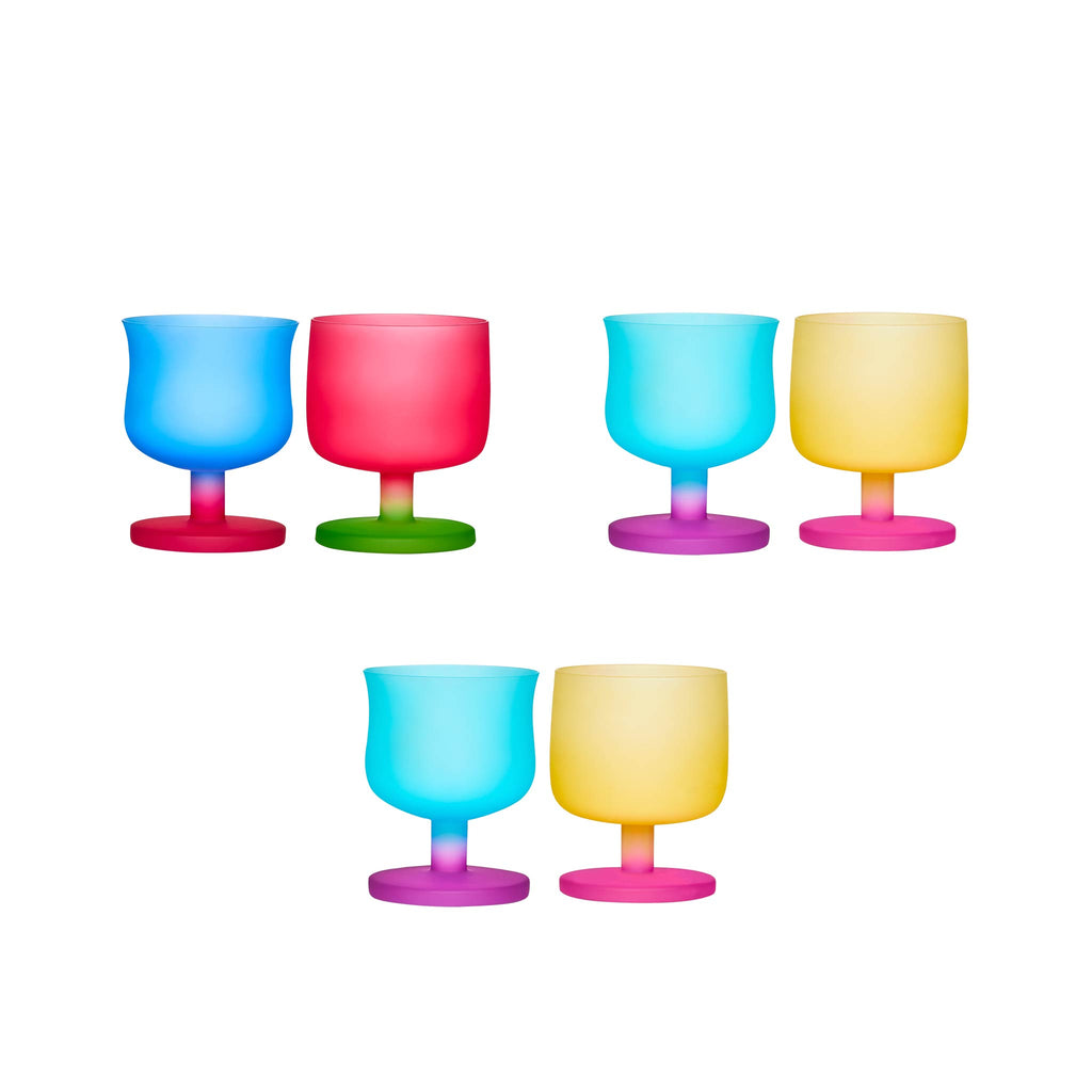 Dolce Amusement Park glass set in soft light with colorful candy-inspired silhouettes