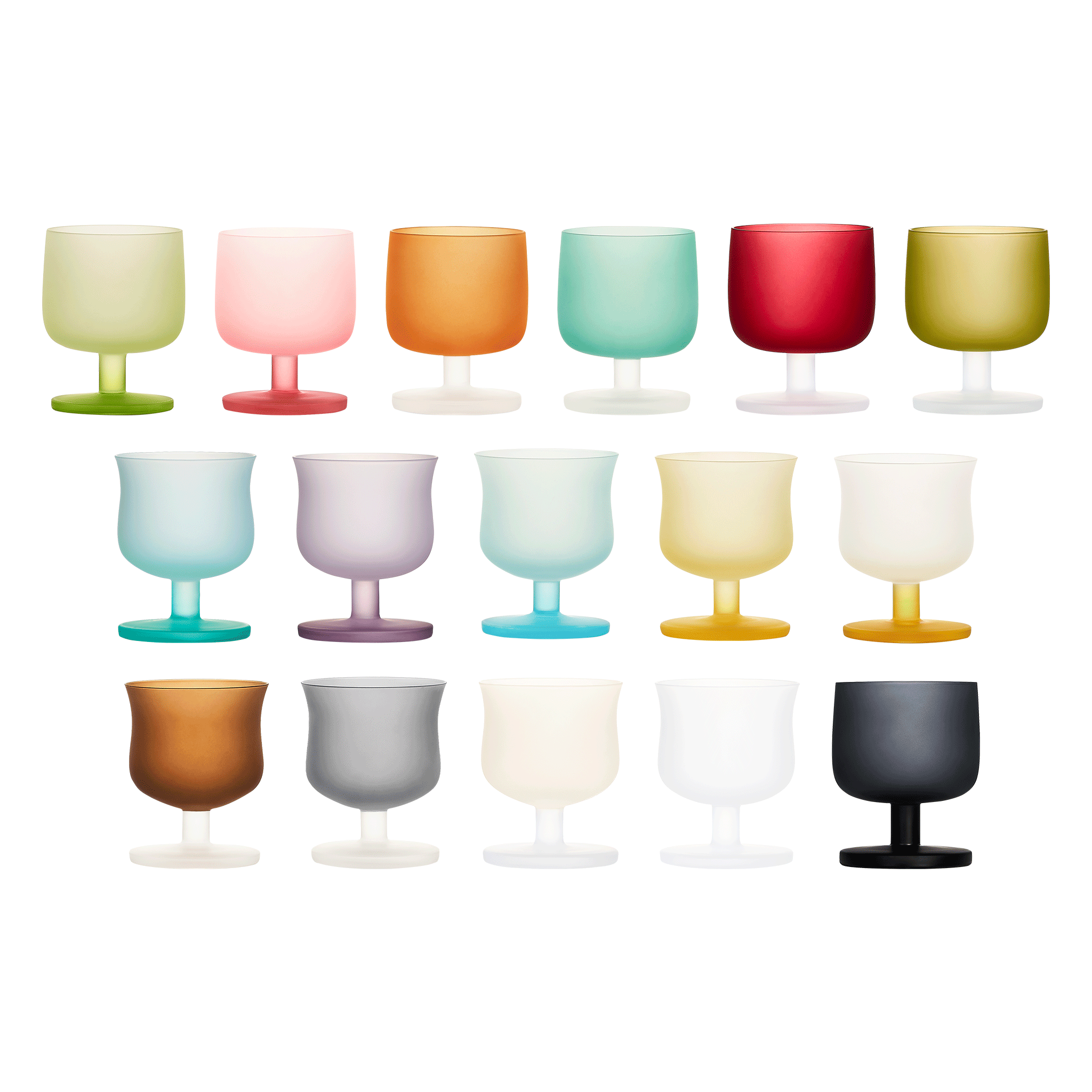 Dolce Classic 16 colors glass in soft light with candy-inspired color and a rounded sculptural silhouette