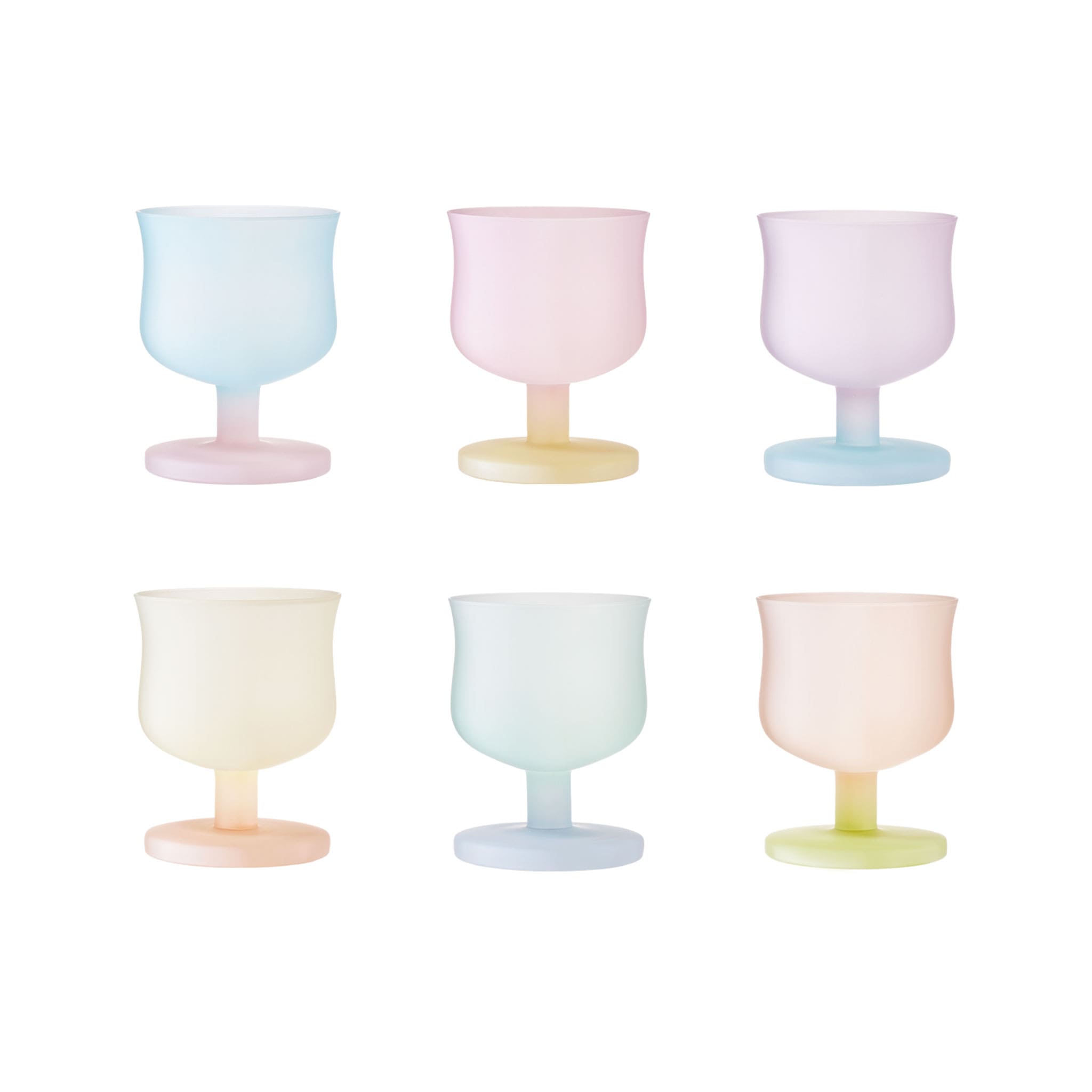Dolce Crema pastel glazed glass cup in soft light with a rounded bowl and sculptural stem