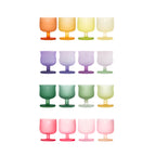 Dolce Four Seasons seasonal glass set in soft light with sculptural stems and tonal color progression