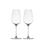Fibonacci Riesling wine glass set in soft light with a golden ratio silhouette and refined crystal clarity