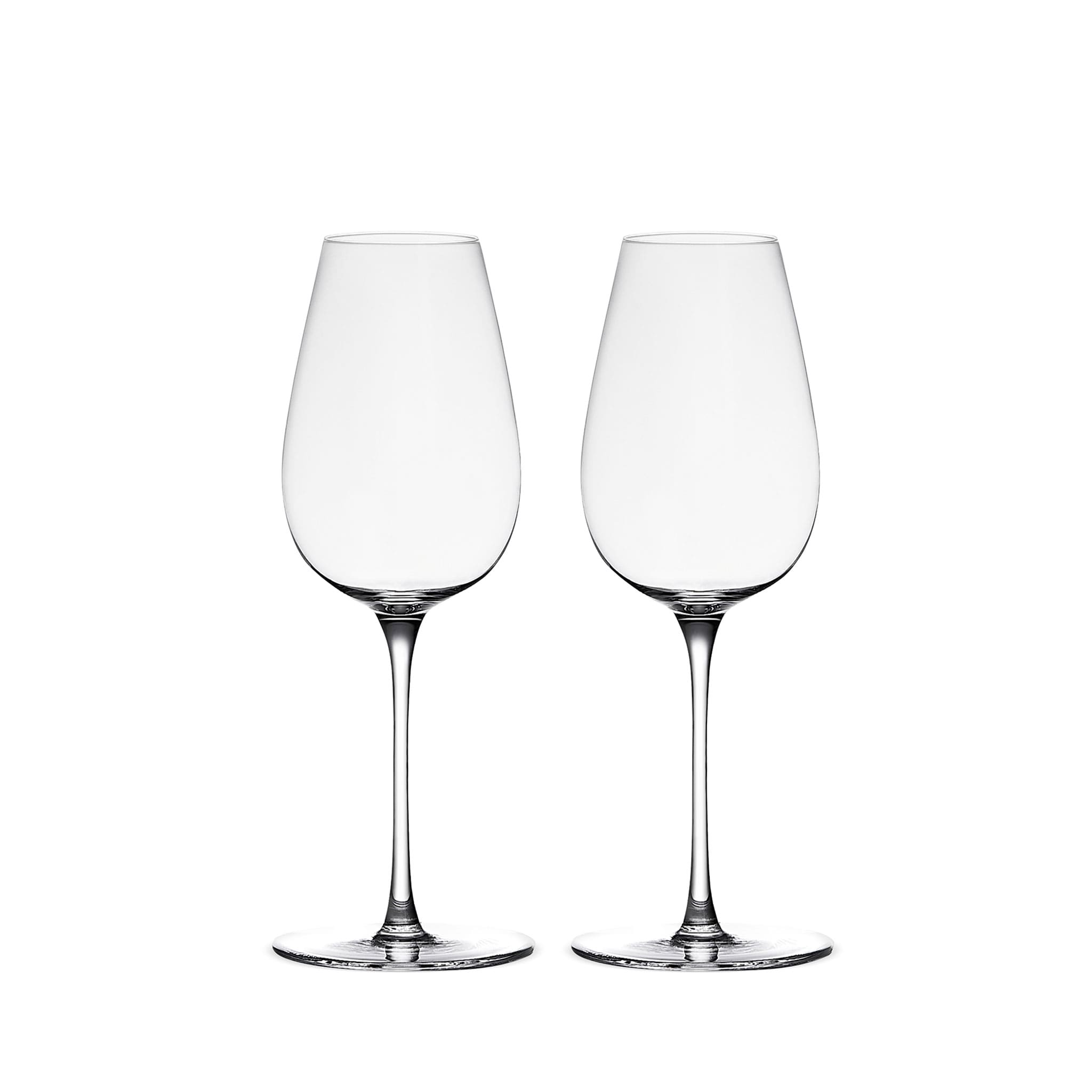 Fibonacci Riesling wine glass set in soft light with a golden ratio silhouette and refined crystal clarity
