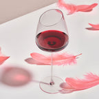 Pink Bordeaux wine glasses set of 2 styled for a quiet wine ritual with a graceful romantic mood