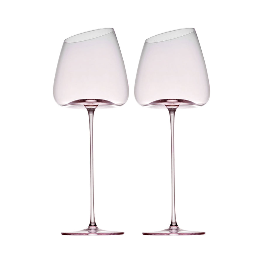Flamingo Sculpted Bordeaux Glass Set