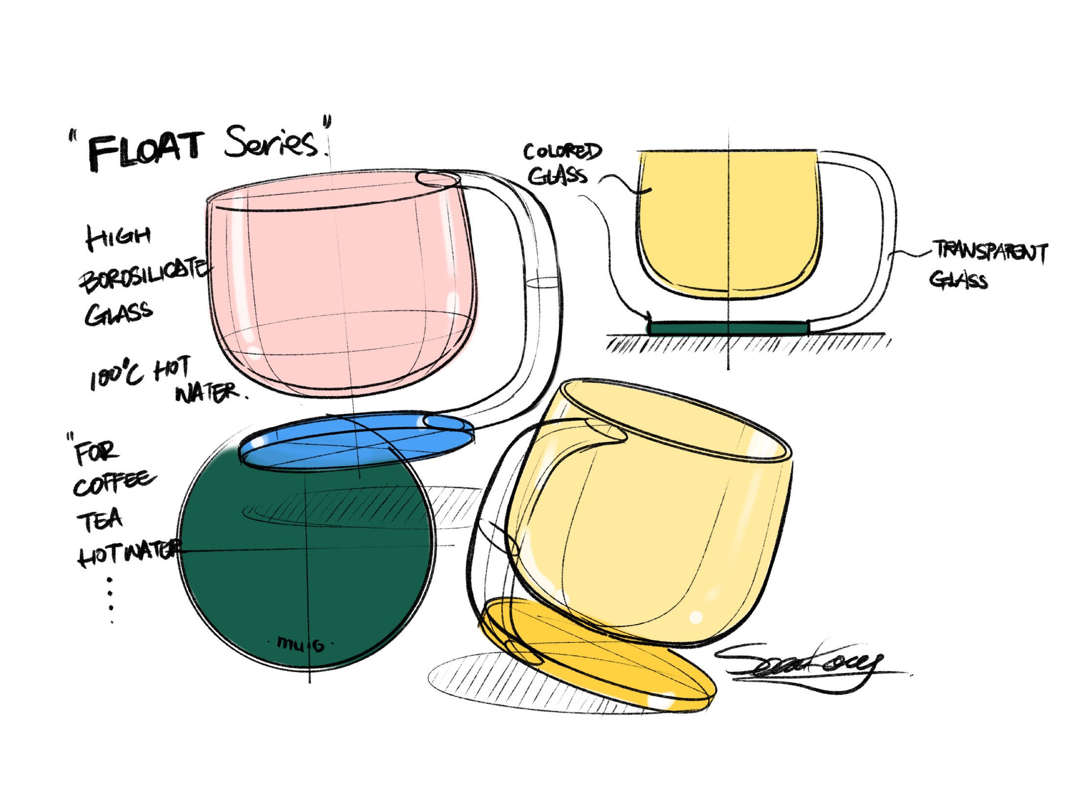 Jelly Float cup in soft light with a floating glass structure and transparent jelly-inspired color