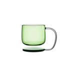 Close-up of Jelly Float showing high borosilicate glass, thick handle, and weighted floating base detail