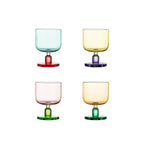 Jelly-inspired glass in soft light with a rounded sculptural silhouette and transparent color
