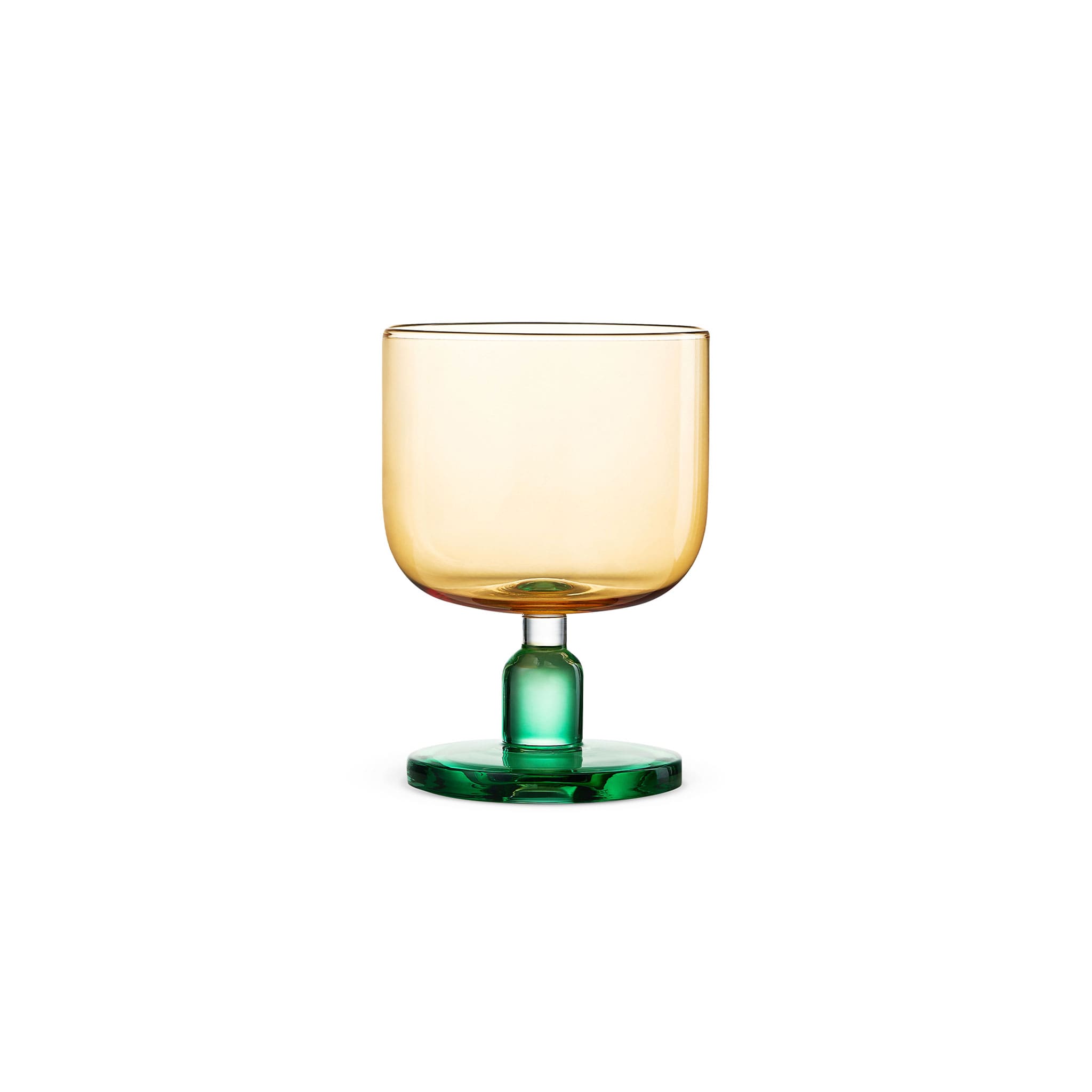 Jelly-inspired glass in soft light with a rounded sculptural silhouette and transparent color