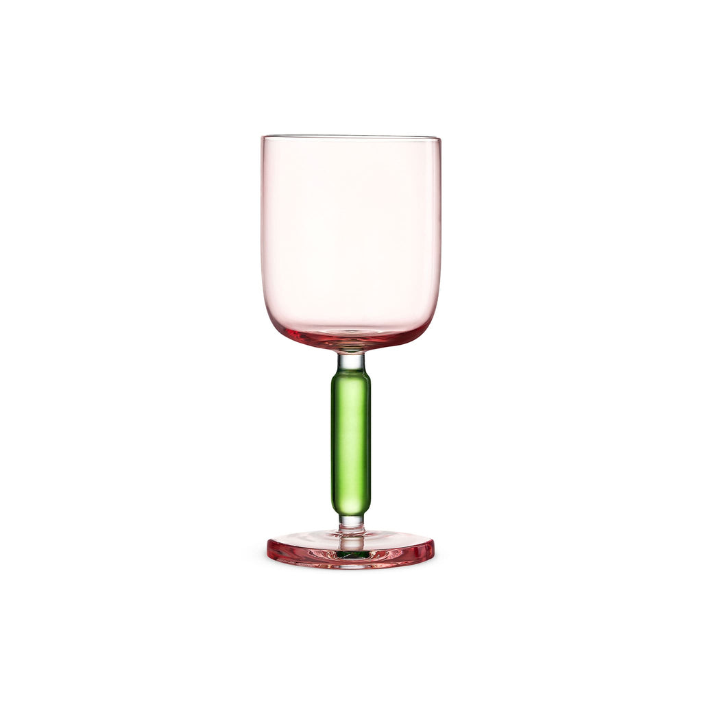 Close-up of Crystal Drinking Glasses Jelly showing transparent glass color, sculptural stem, and thickened base detail