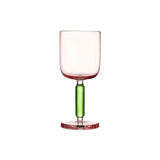 Close-up of Crystal Drinking Glasses Jelly showing transparent glass color, sculptural stem, and thickened base detail