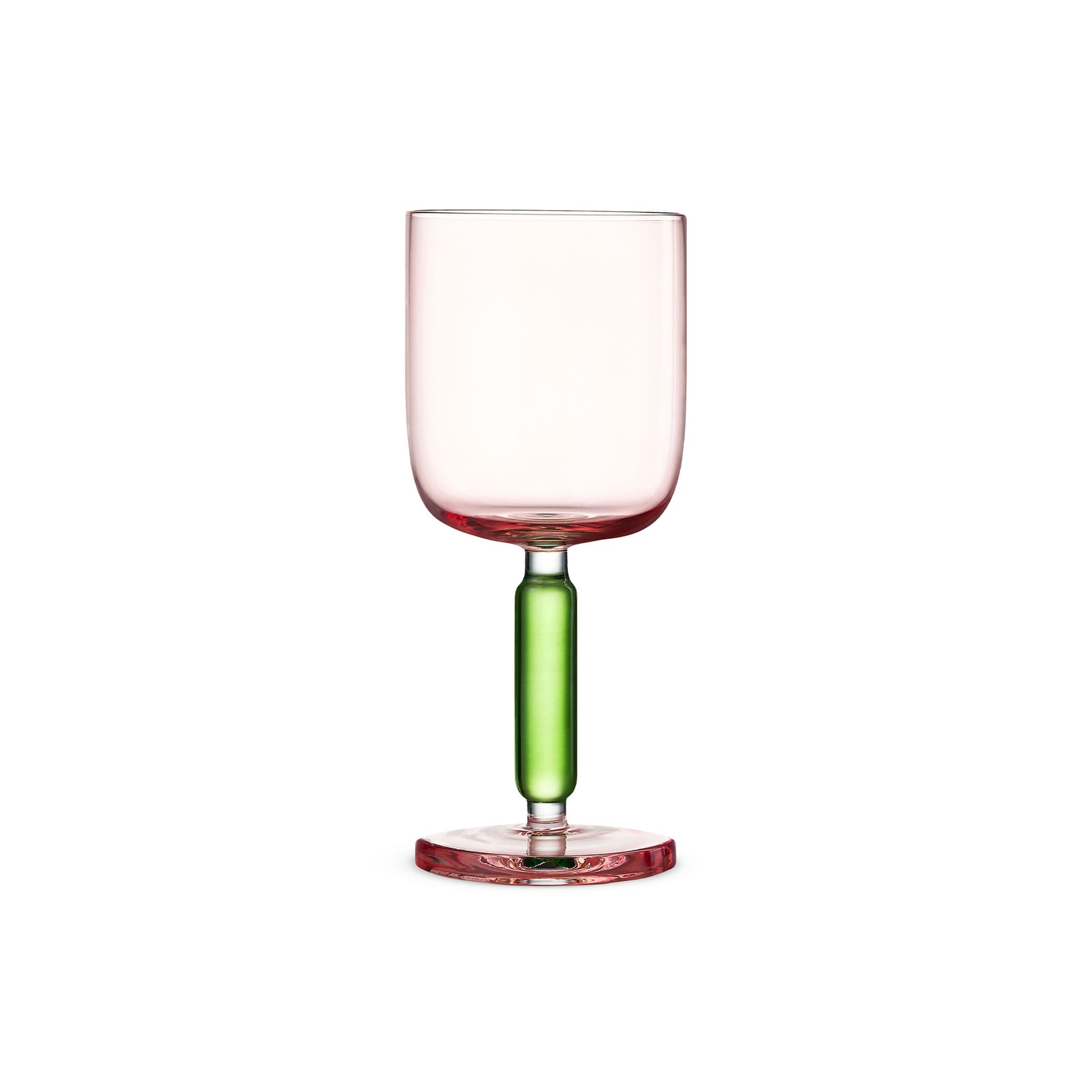 Close-up of Crystal Drinking Glasses Jelly showing transparent glass color, sculptural stem, and thickened base detail