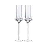 Love Venus Champagne Glass Set in soft light with a tall sculptural silhouette and luminous ring-inspired base