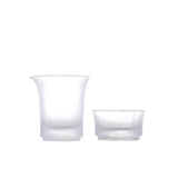 Two white glass containers on a white background