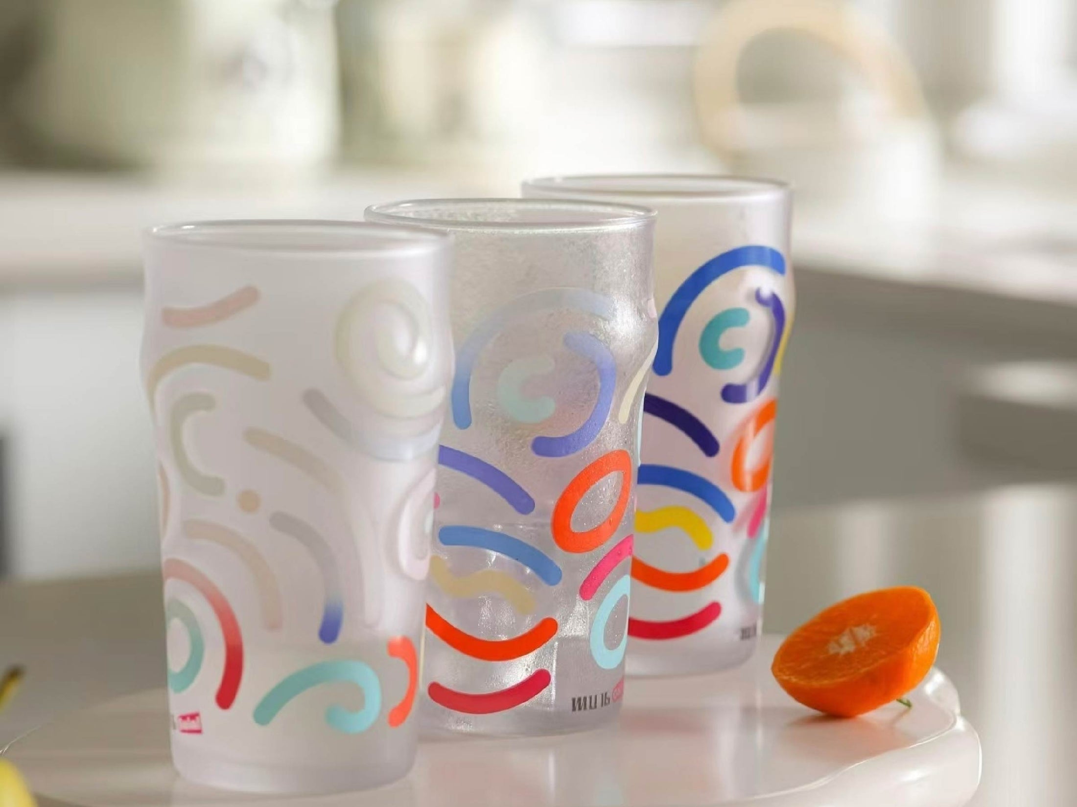 Memphis Collection styled for a cold drink ritual with bright summer color and frosted texture