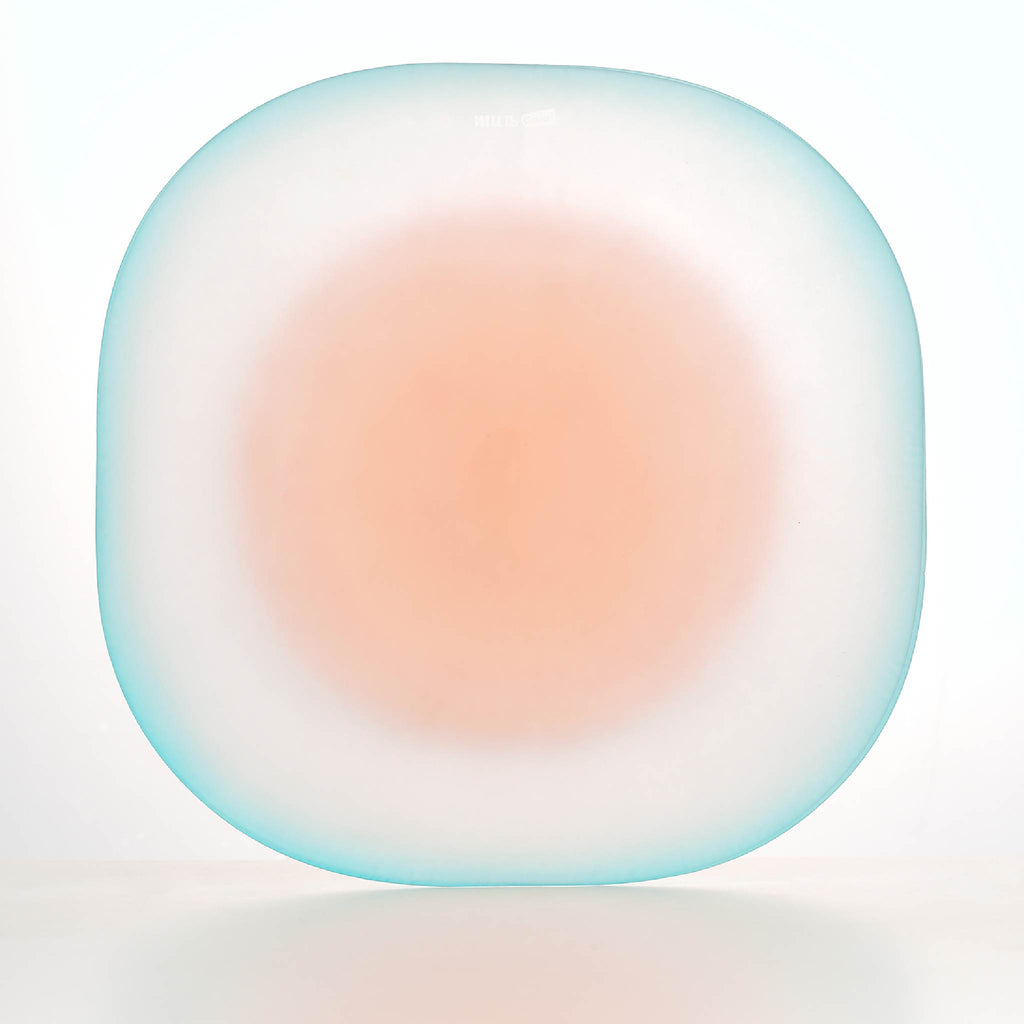 Close-up of Nubi Large Dinner Plate showing matte texture, irregular base pattern, and softly blended color detail