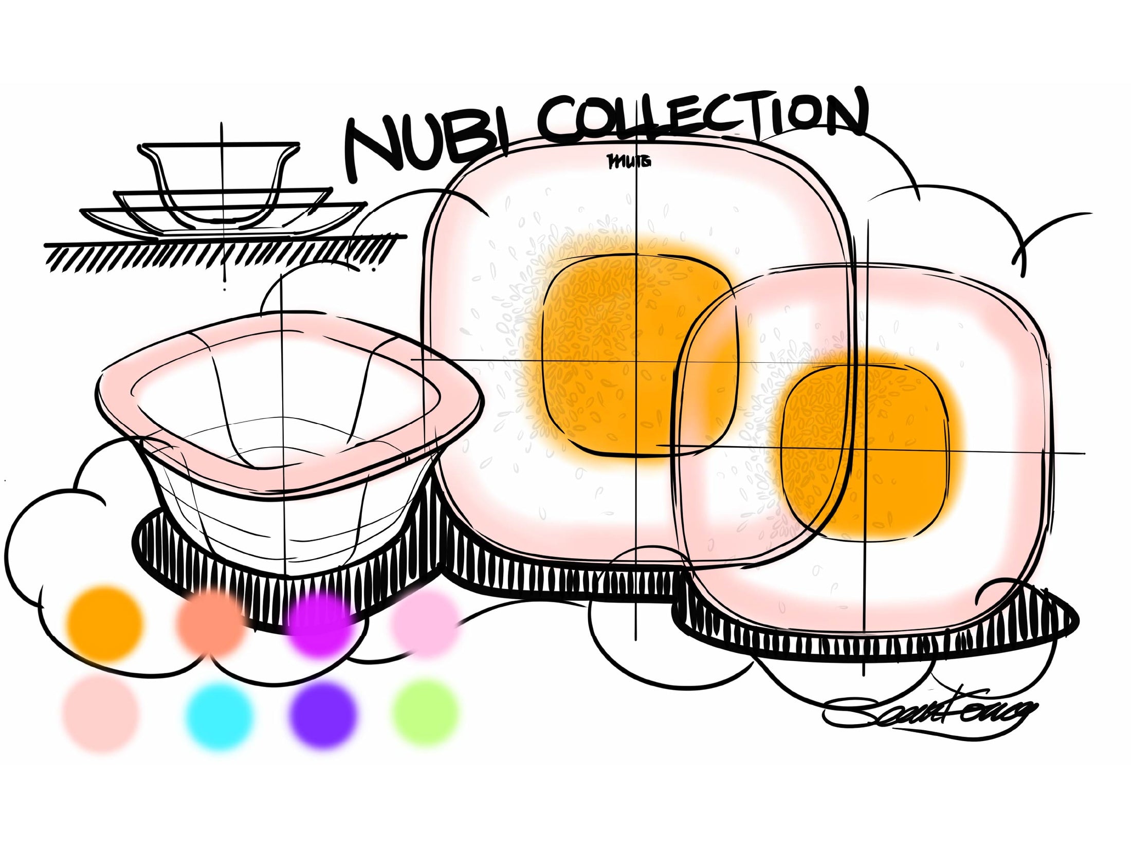 Nubi Salad Bowl in soft light with a cloud-inspired silhouette and gentle diffused color