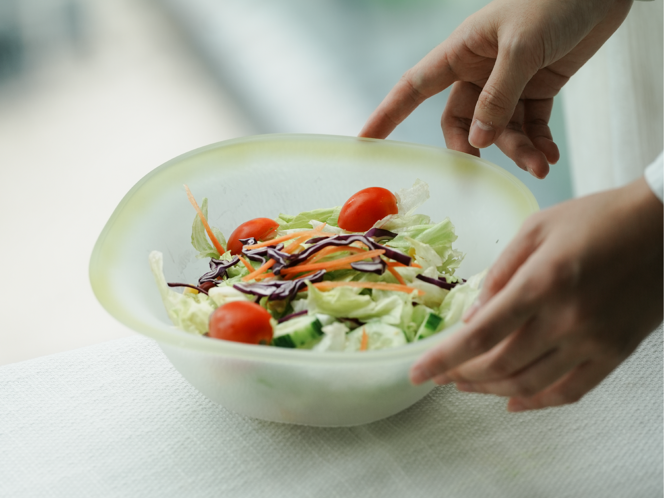 Nubi Salad Bowl styled for a quiet dining ritual with a soft cloud-inspired mood