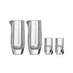 Crystal baijiu glass in soft light with raw diamond-inspired facets and brilliant reflective detail