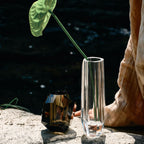 Raw Cullinan Crystal vase styled for a quiet interior ritual with bright reflections and a weighted form