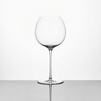 Wine tasting glass set in soft light with a golden ratio silhouette and refined crystal clarity