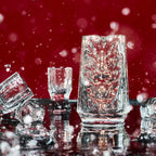 Chinese baijiu gift set styled for a quiet gathering with a sculptural dragon decanter and crystal cups
