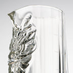 Close-up of dragon baijiu set showing sculpted dragon detail, polished crystal facets, and black K5 crystal finish